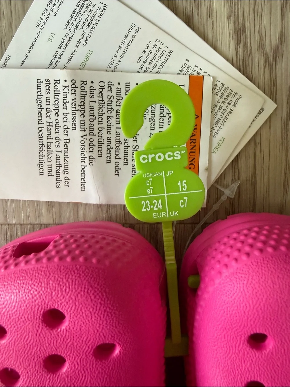 NWT Crocs Classic Clog - Baby / Toddler - Pink Crush  Size c7